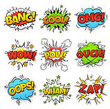 Вафельна картинка Bang Boom Bam Zap Crash Pow  ⁇  Їстівні картинки Boom  ⁇  Bang картинки різні Формат А4, фото 2