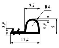 Уплотнитель для межкомнатных дверей 18/9мм под паз 3мм