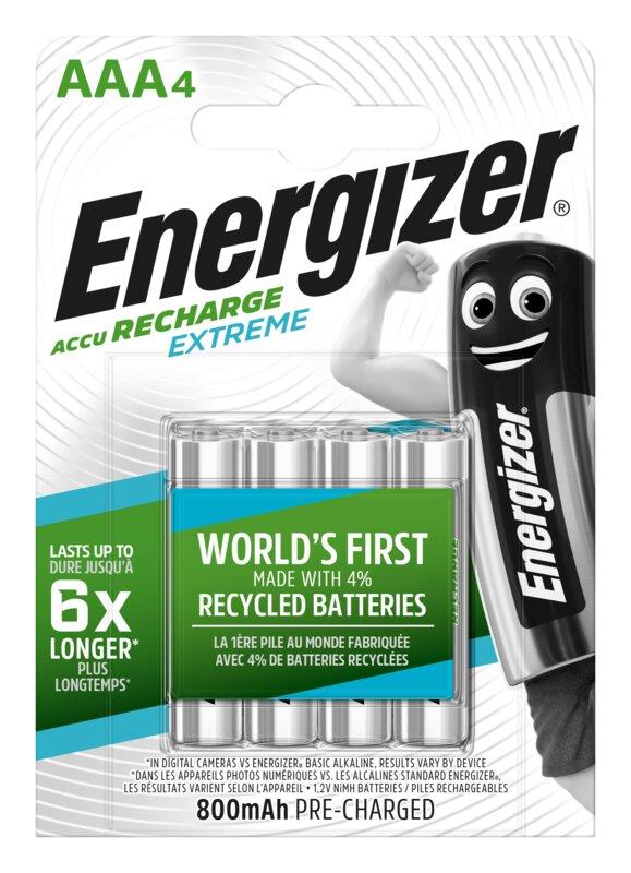 Аккумулятор Energizer Recharge Extreme, AAA/(HR03), 800 mAh, LSD Ni-MH, блистер 4шт