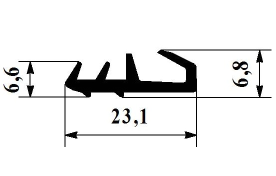 Ущільнювач для міжкімнатних дверей 23/7 мм під паз 5 мм