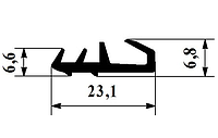 Уплотнитель для межкомнатных дверей 23/7мм под паз 5мм