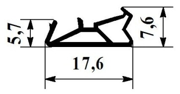 Ущільнювач для міжкімнатних дверей 17/7 мм під паз 5 мм