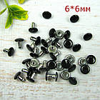 Хольнітени для взуття двосторонні Заклепки чорні 6*6мм 10шт (CHL002), фото 3