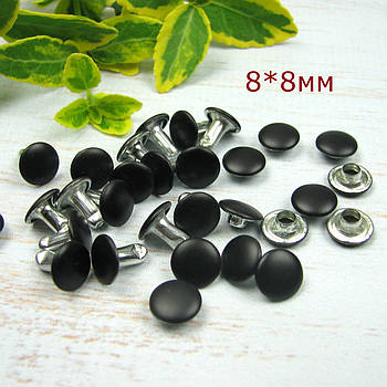 Хольнітени двосторонні декоративні Заклепки чорні матові 8*8мм 10шт (CHL005)