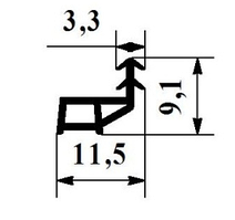Ущільнювач для міжкімнатних дверей 11 мм під паз 3-4мм