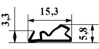 Уплотнитель для межкомнатных дверей 15мм под паз 3-4мм