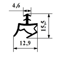 Ущільнювач для міжкімнатних дверей 17/7 мм під паз 5 мм