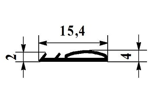 Ущільнювач для міжкімнатних дверей 15.4 мм