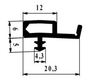 Ущільнювач для міжкімнатних дверей 23/7 мм під паз 4 мм