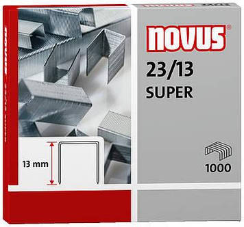 Канцелярські скоби для степлера 23/13 SUPER (1000шт) NOVUS Німеччина