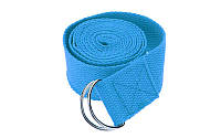 Ремень для йоги ZELART FI-4943-5 (полиэстер+хлопок, р-р 183 x 3,8см, голубой, 1уп-1шт, цена за 1шт)