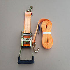 Стяжка вантажу, ремінь 3t. 50mm.x8m.(0.5+7.5) прорезин. ручка DK-3903