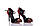 Туфлі жіночі для кізомби "Ксюша" лак, чорний + червоний, фото 6