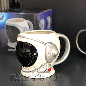 Чашка фігурна "Шлем", чорна, Кружка керамическая "Космонавт"