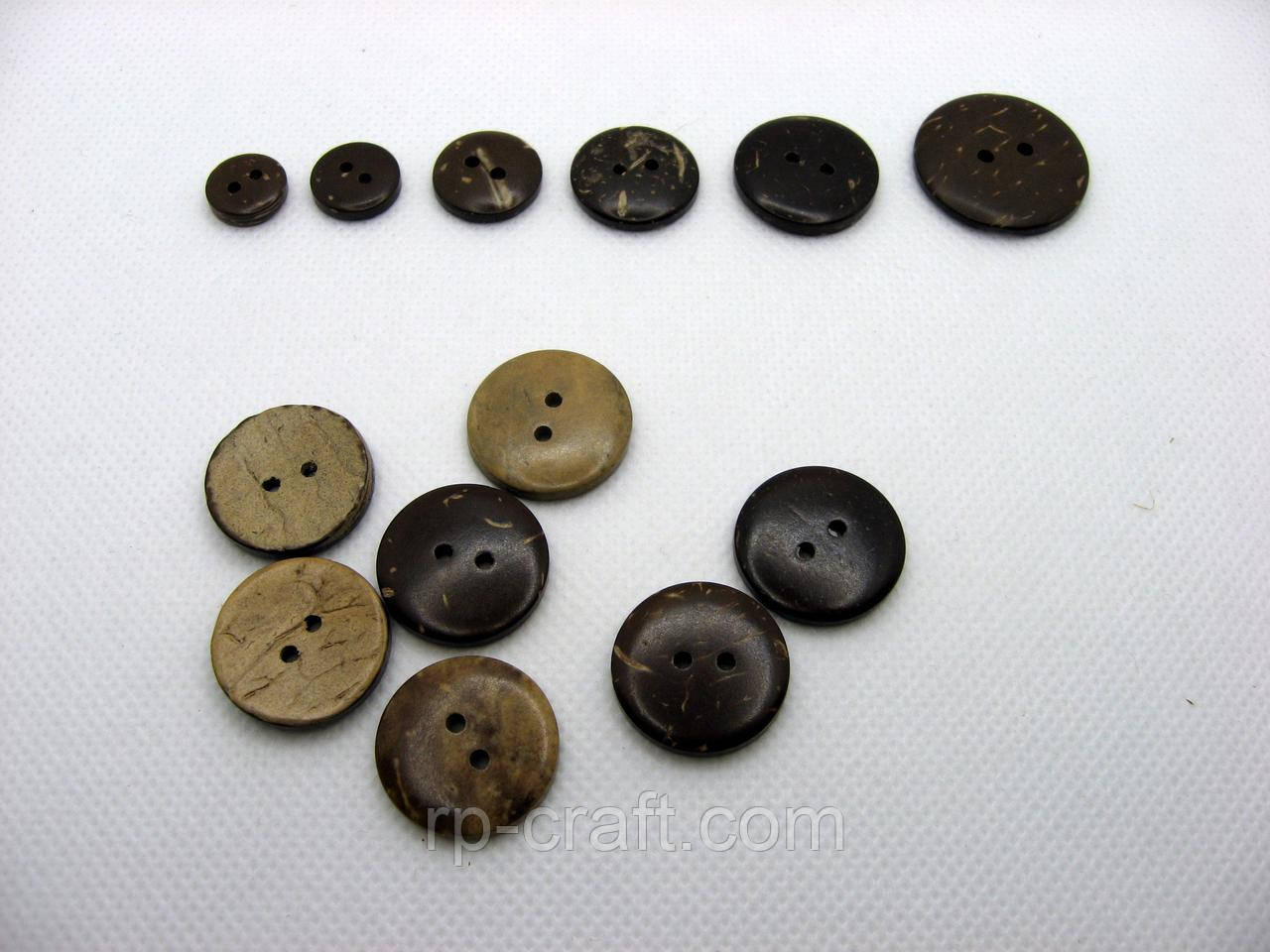 Гудзик з кокосового горіха, круглий, 20 мм, фото 1