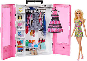 Лялька Барбі шафа гардероб Barbie Fashionistas Ultimate Closet Doll рожевий з одягом і взуттям GBK12