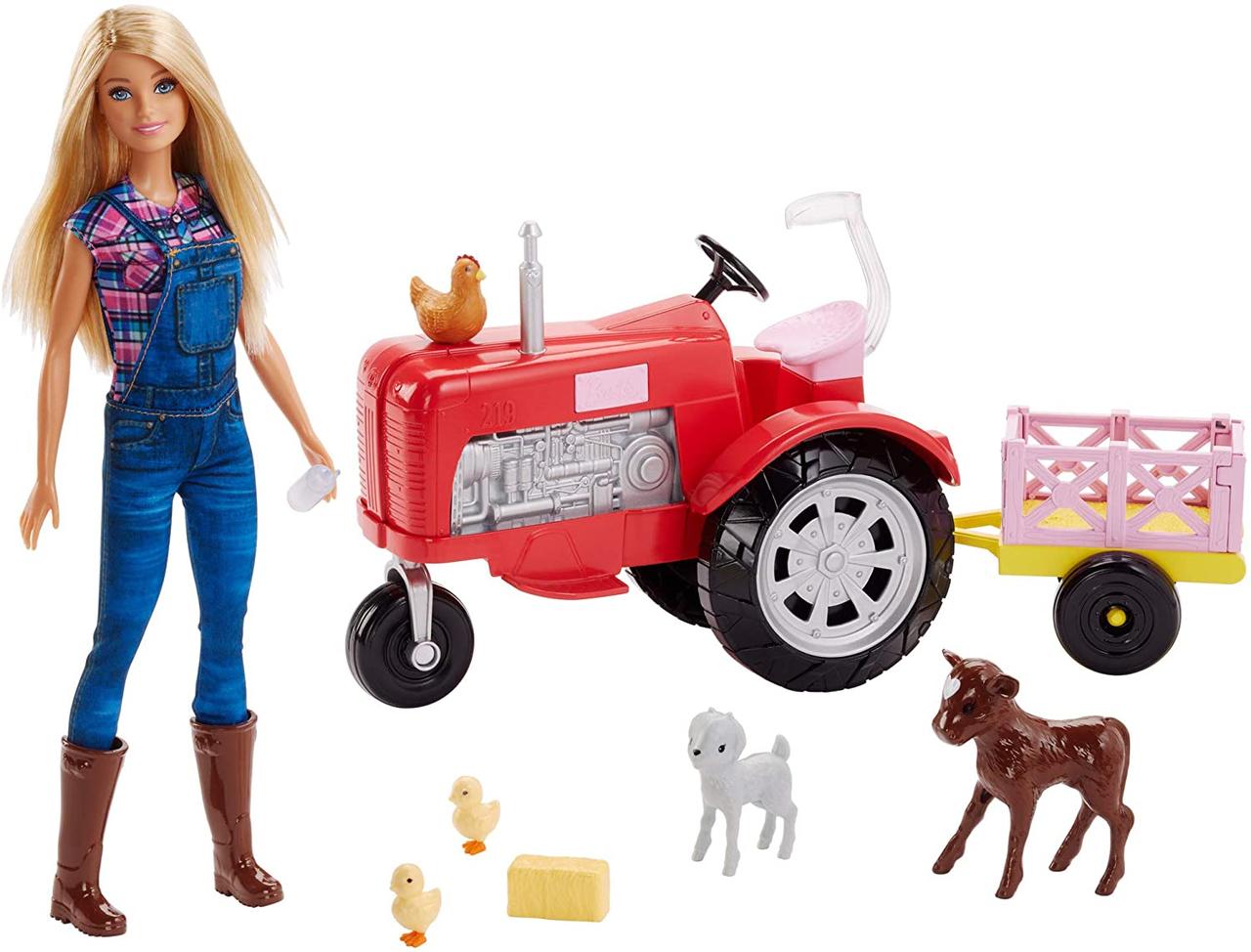 Набір лялька Барбі Фермер із трактором і тваринами Barbie Doll and Tractor FRM18