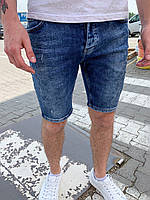 Джинсовые шорты мужские синие узкие с потертостями зауженные шорты джинсовые мужские потертые