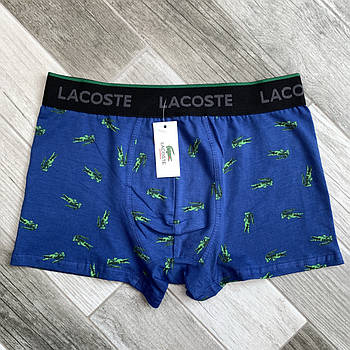 Труси чоловічі боксери бавовна Lacoste 02, сині, розмір L (46-48), 09217