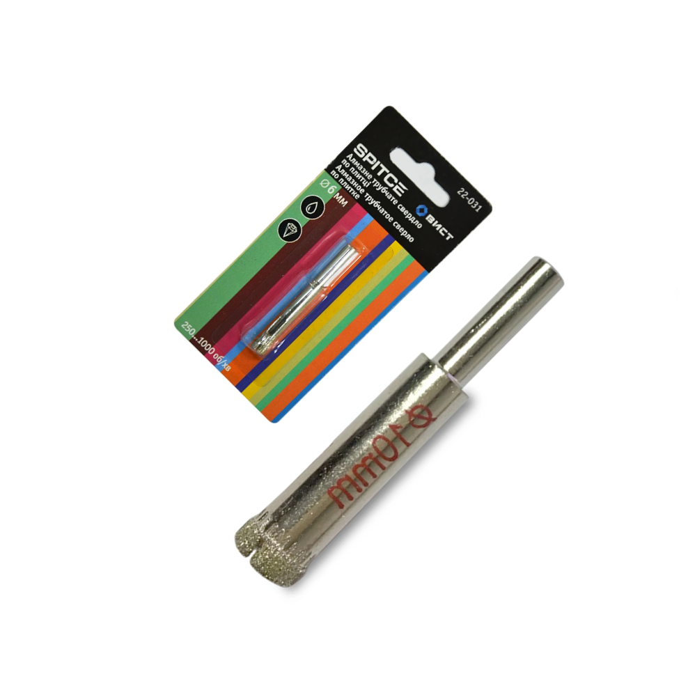 Свердло алмазне трубчасте Spitce по склу та плитці 16 мм (22-036)