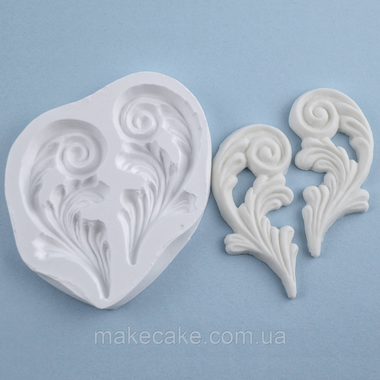 Силіконовий молд Два завитки 9х10 см, фото 1