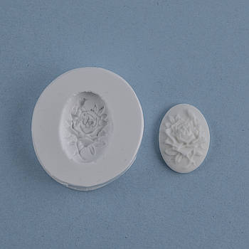 Силіконовий молд Камея трояндочка 3.3х3.7 см