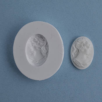 Силіконовий молд Камея дівчина 3.4х4.0 см