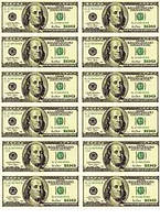 Вафельна картинка "Долари США-1" А4, 20х30 см
