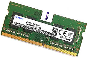 Оперативна пам'ять для ноутбука Samsung SODIMM DDR4 4Gb 2400MHz 2400T 19200S 1R16 CL17 (M471A5244BB0-CRC) Б/В