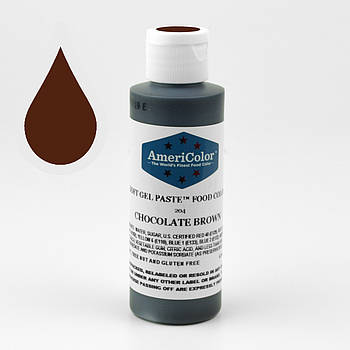 Гелева фарба AmeriColor Шоколадно-коричнева/Chocolate Brown 128 гр