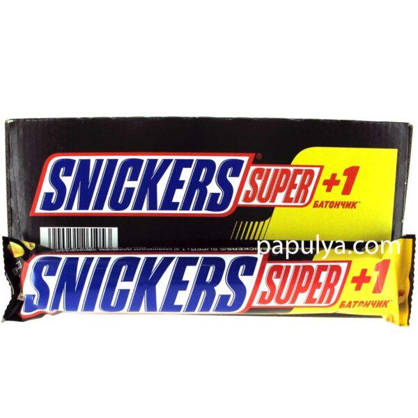 Батончик Снікерс Snickers Super + 1 (три батончика в одному) 112.5г (Снікерс) (уп. 20 шт), фото 1