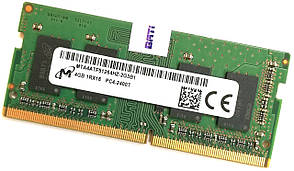 Оперативная память для ноутбука Micron SODIMM DDR4 4Gb 2400MHz 19200S 1R16 CL17 (MTA4ATF51264HZ-2G3B1) Б/У