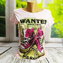 Футболка жіноча з принтом бавовна норма M