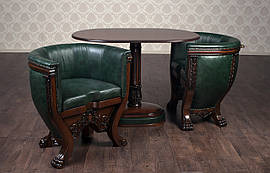 Комплект меблів, стіл і два крісла в домашній кабінет, або кабінет керівника "Тет-А-Тет" з дерева