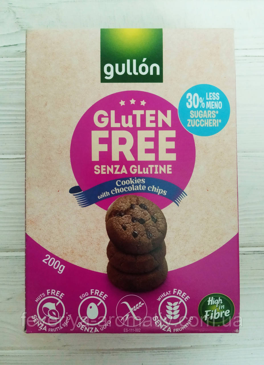 Шоколадне печиво без глютену Gullon Cookies de Cacao 200г (Іспанія)