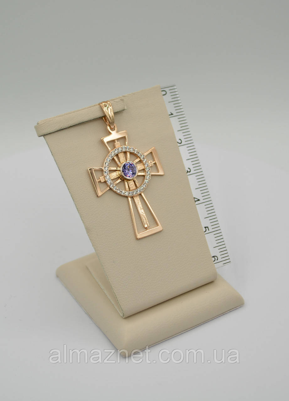 Золотой кельтский крест с камнем в центре - фото 3 - id-p966515432