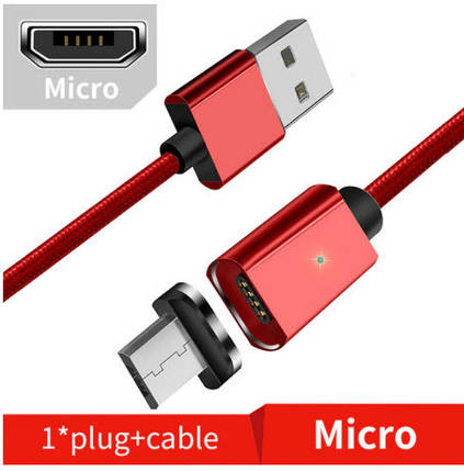 Micro USB кабель магнітний 2м. Зарядка для телефону магнітна швидка автомобільна, фото 2