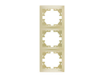 Рамка для розеток/вимикачів 3-а вертикальна LEZARD Mira перлинно-білий перламутр