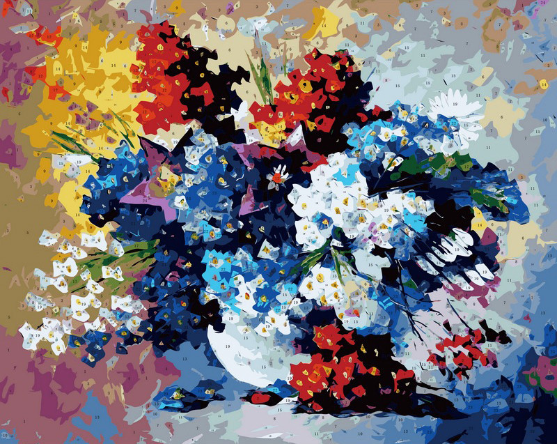 Картина за цифрами "Букет весняних квітів" худ. Афремов Леонід (VP055) Турбо 40 х 50 см