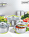 Набір посуду Maestro MR-3510-6L, 6 предметів, нержавіюча сталь | каструлі з кришками Маестро, Маестро, фото 5