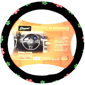 Чохол на кермо Шкір.заступник M (37-38см) чорний Elegant 105520 квіточки