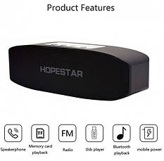 Портативна Bluetooth колонка Hopestar H11 USB FM Silver, фото 2