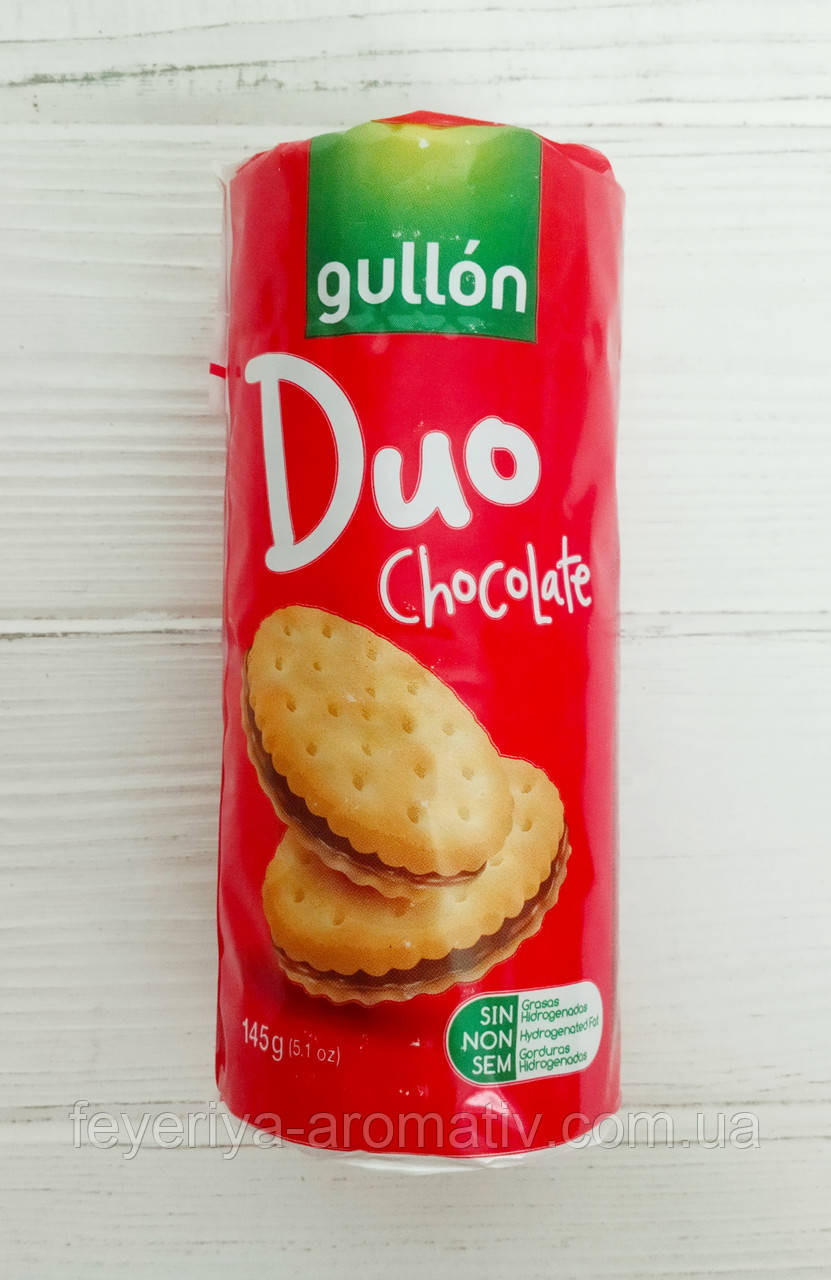 Печиво із шоколадним кремом Gullon Duo chocolate 145г (Іспанія)