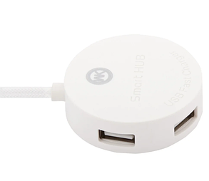 Зовнішній USB-розгалужувач smart HUB WK Carbin WT-N2 2.1 A 4 USB + MicroUSB 120cm Білий, фото 2