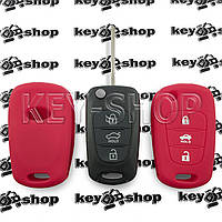 Чехол (красный, силиконовый) для выкидного ключа KIA (КИА) 3 кнопки