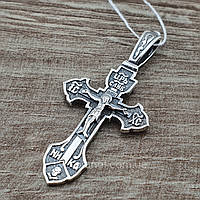 Серебряный крестик "Царь славы". Мужской православный кулон из серебра