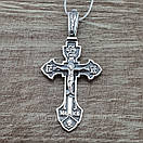 Срібний хрестик "Цар слави". Чоловічий православний кулон з срібла, фото 8