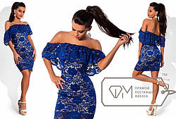 Ошатне жіноче літнє гіпюрове плаття з обгорненими плечима. Арт-2640/23