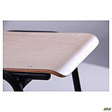 Шкільний стілець Учнівський АМФ №6 тверде сидіння фанера металеві ніжки чорного кольору, фото 8