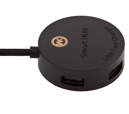 Зовнішній USB-розгалужувач smart HUB WK Carbin WT-N2 2.1 A 4 USB + MicroUSB 15cm Чорний, фото 2